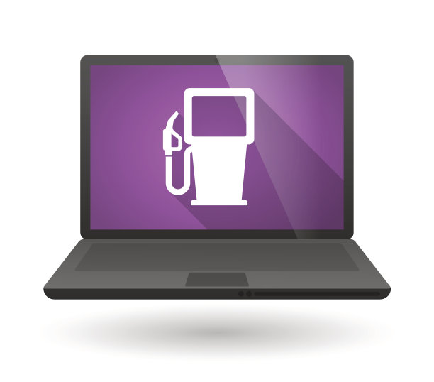 笔记本电脑图标与天然气星图片下载