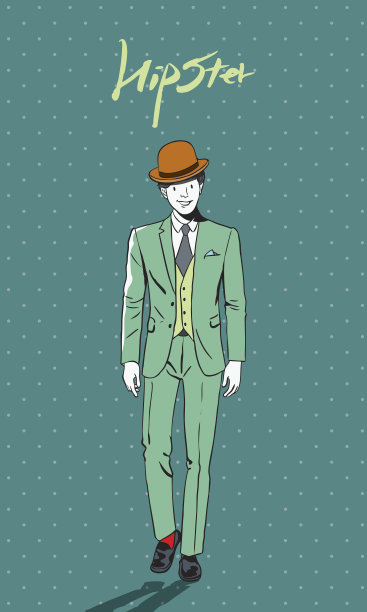 手绘矢量波普艺术插图的商业潮人图片下载