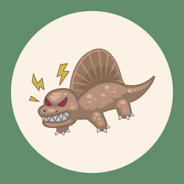 卡通恐龙主题元素向量，eps图片下载