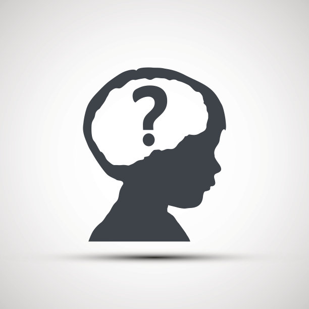 带问号的儿童头部矢量图标图片下载