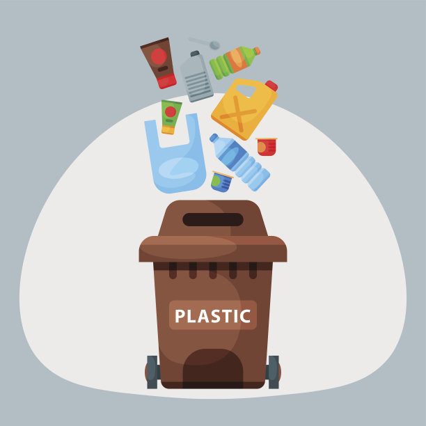 回收垃圾塑料元素垃圾轮胎管理行业利用垃圾可以矢量说明素材图片