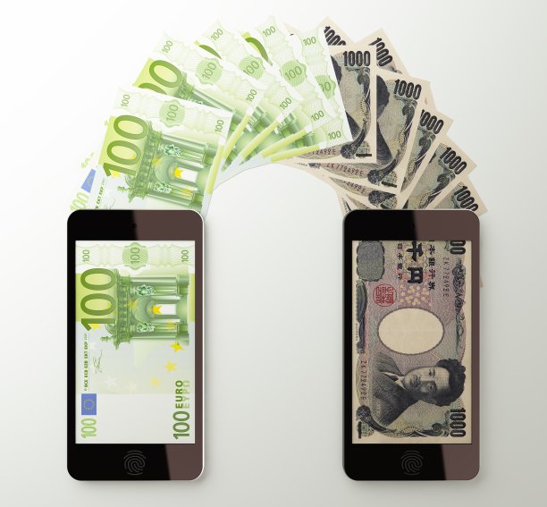国际移动转账，欧元到日元图片下载
