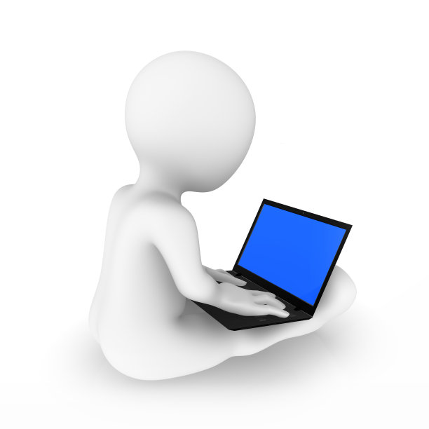 3d人与笔记本。3 d演示。图片下载