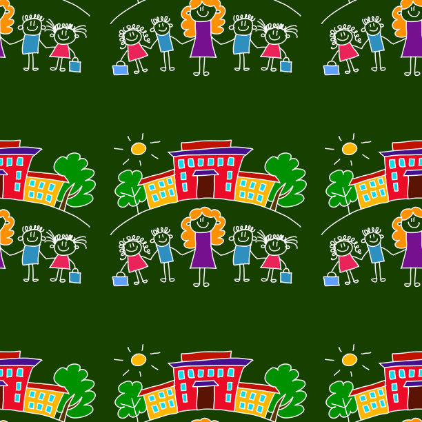 彩色无缝黑板图案。图片下载