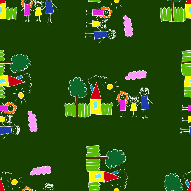 彩色无缝黑板图案。图片下载