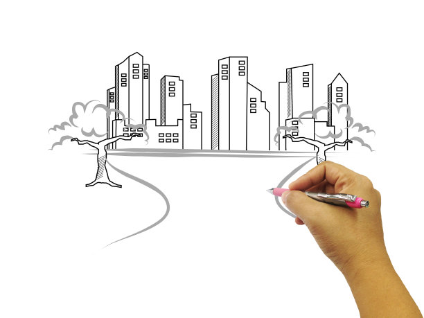 手绘的建筑图片下载