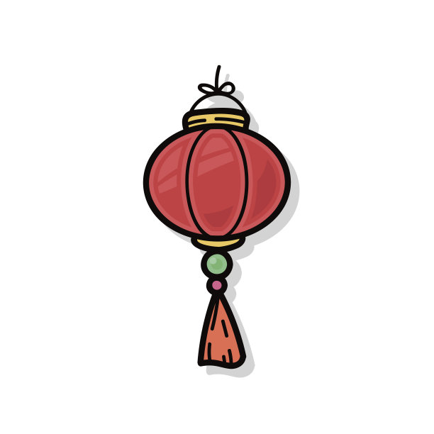 中国新年装饰灯涂鸦图片下载