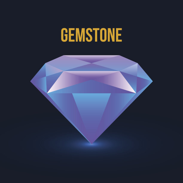 宝石孤立在黑暗的背景。向量图片下载