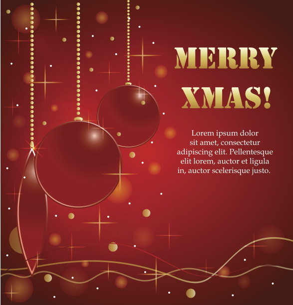 背景与圣诞球和金色的星星图片下载