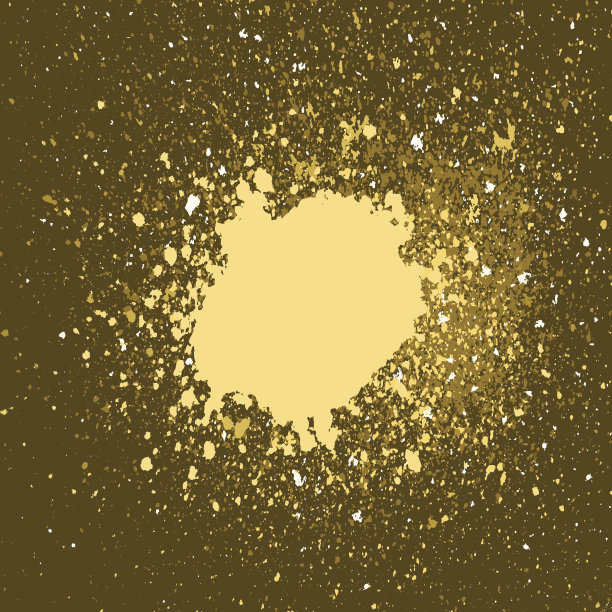 黑色背景上的金色油漆飞溅矢量素材图片下载