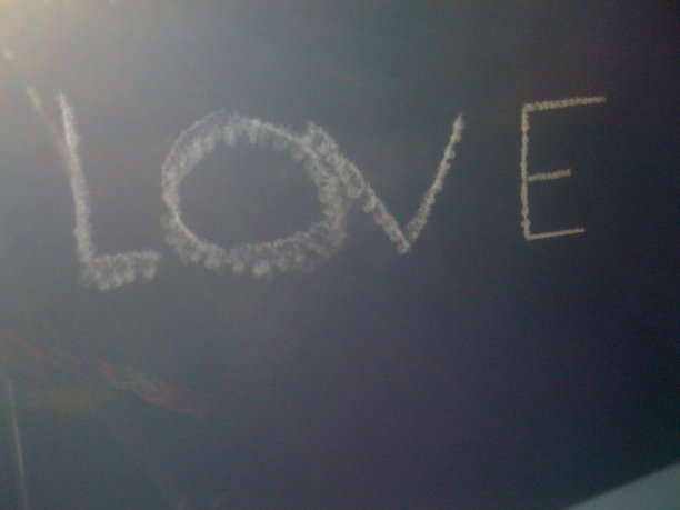 喷气机用烟雾绘制了天空中的爱图片下载