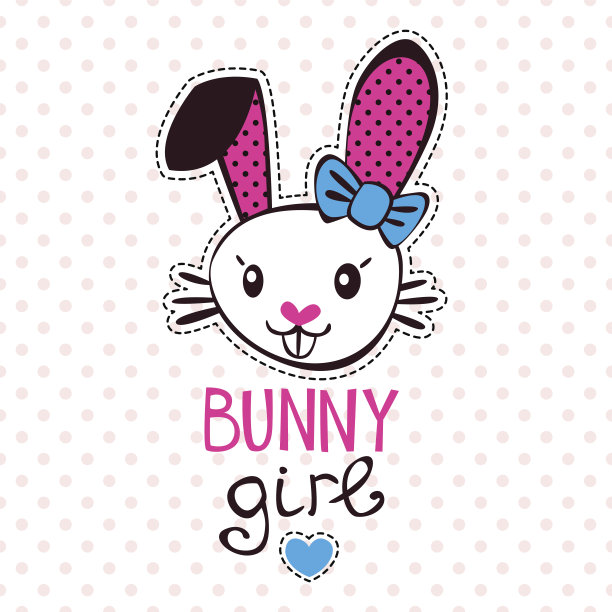 可爱的兔子的女孩图片下载