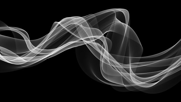 白色3d渲染波浪看起来像烟图片下载