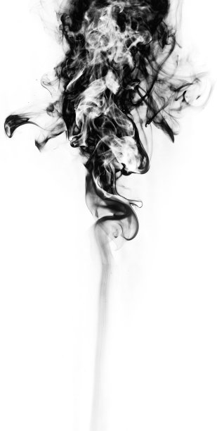 白色背景上的黑色幻想烟雾图片下载