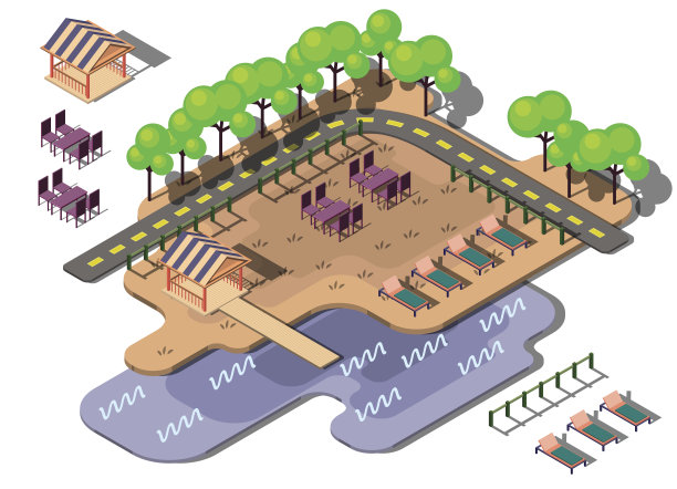 说明信息图形城市公园的概念图片下载