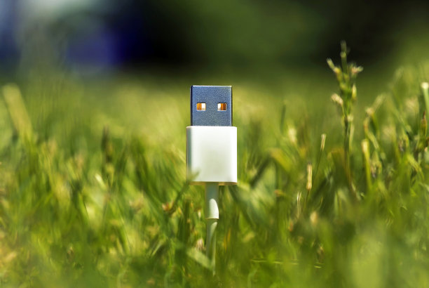 草地Usb线图片下载