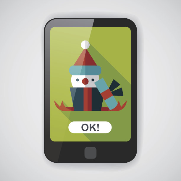 圣诞礼物与长影子的扁平图标，eps10图片下载