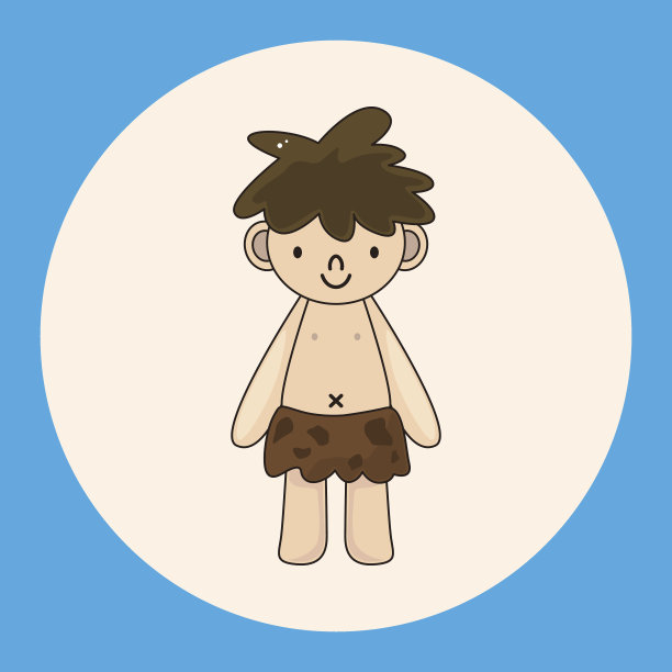 穴居人的主题元素图片下载