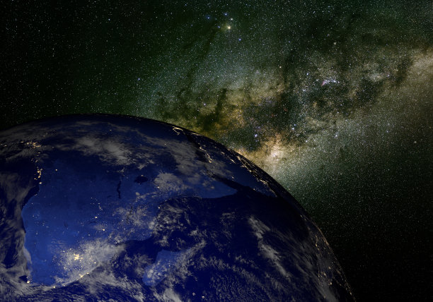 从太空看地球和银河系。南非。图片下载