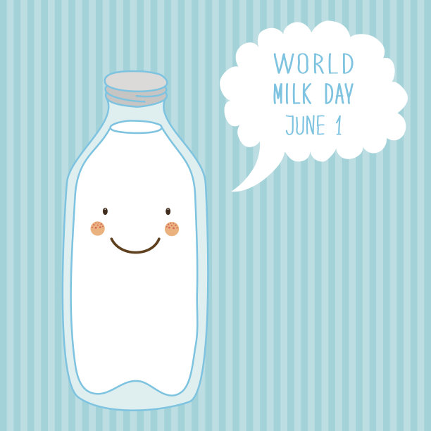 可爱的手绘卡通人物牛奶图片下载