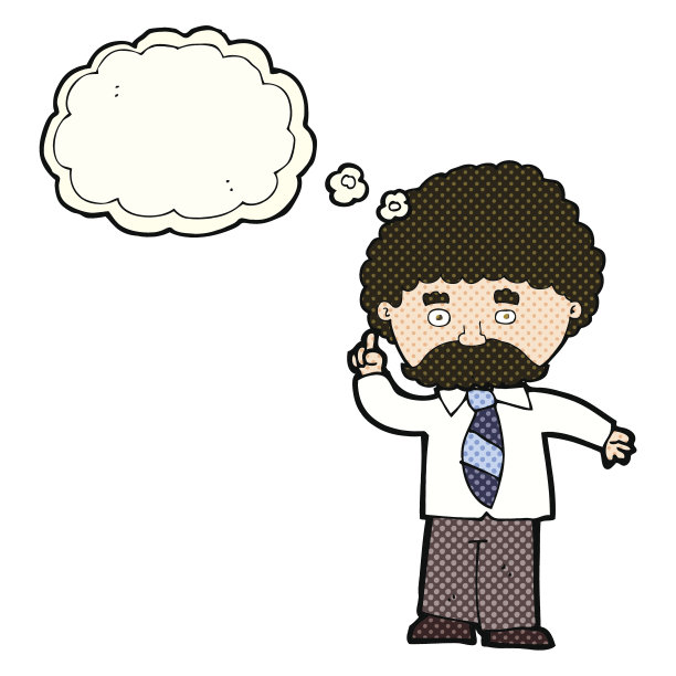 卡通老师带着思想泡泡图片下载