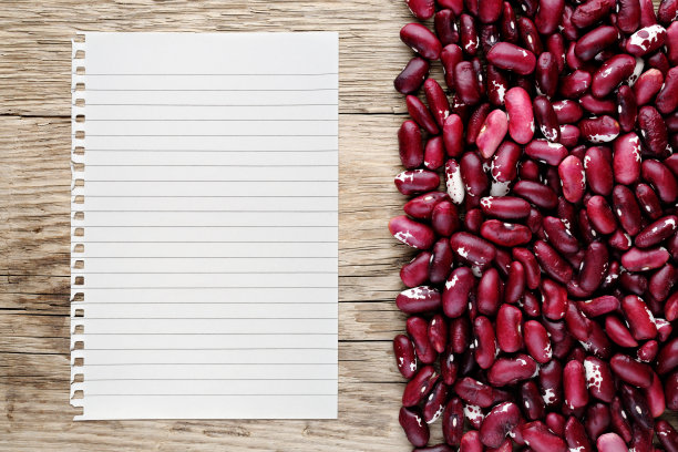 豆子和纸作为食谱图片下载