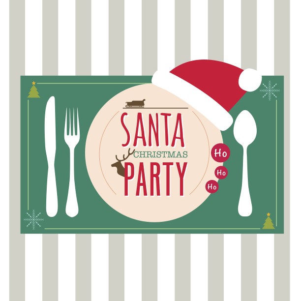 圣诞菜单设计晚宴元素图片下载