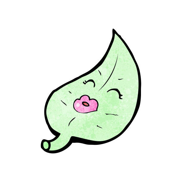 带脸的卡通叶子图片下载