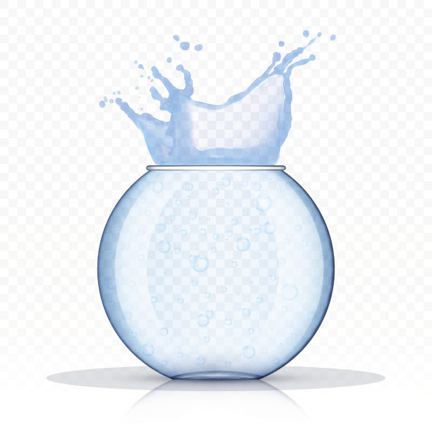鱼缸孤立在透明的背景图片下载