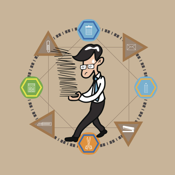 商人持有成堆的文件信息图表图片下载