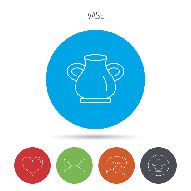 花瓶图标。装饰复古双耳罐标志。图片下载