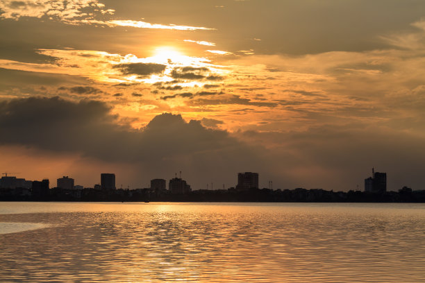 西湖日落图片下载