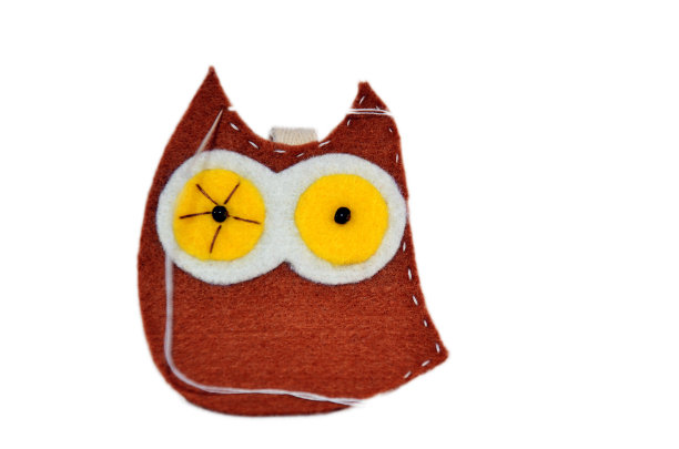 棉花布制的猫头鹰娃娃钥匙圈图片下载