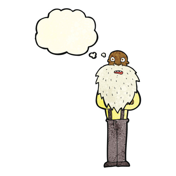 卡通络腮胡老男人与对话气泡图片下载