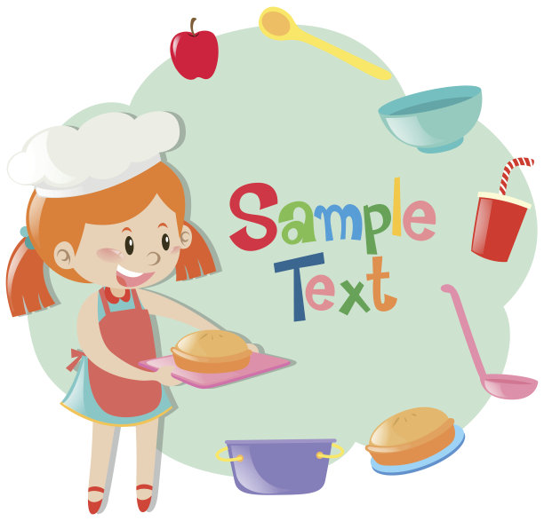 框架模板与女孩烤派图片下载