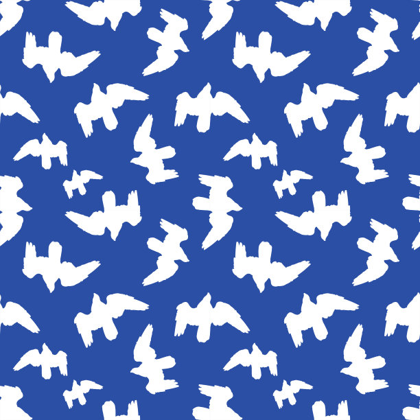 鸟的轮廓无缝图案设计图片下载