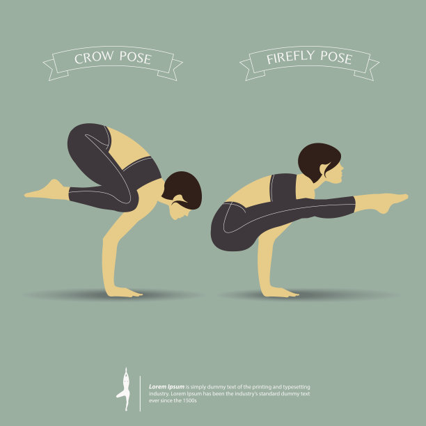 瑜伽有两种姿势。乌鸦式和萤火虫式。图片下载