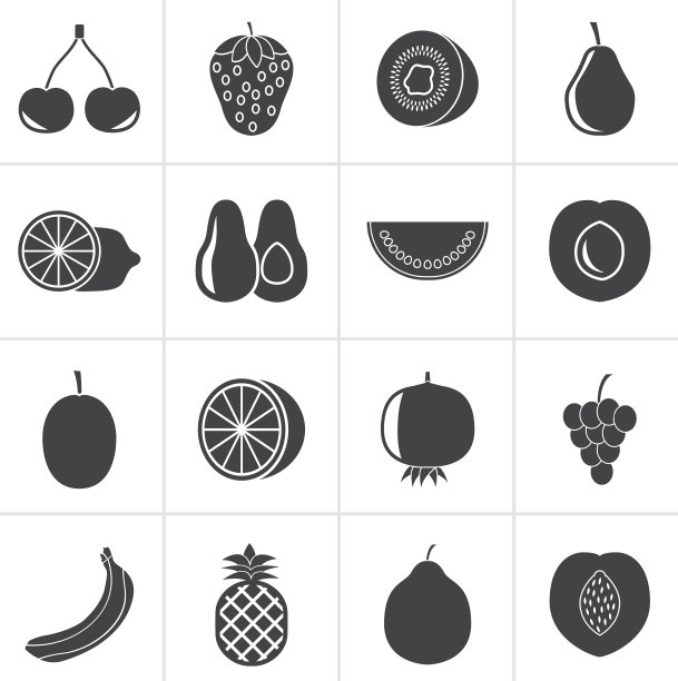 不同种类的水果和图标图片下载