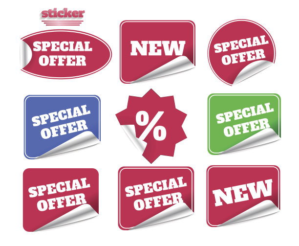 红色的贴纸图片下载