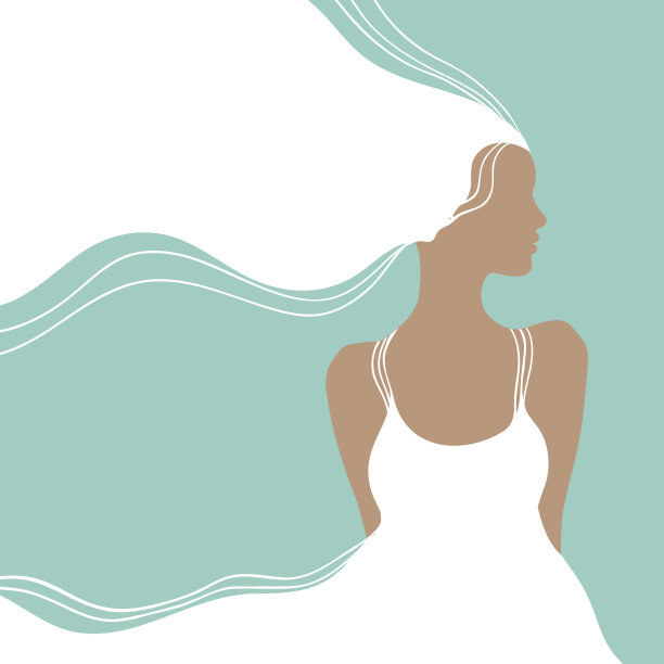 向量邀请卡与美丽的年轻新娘。图片下载