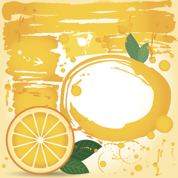 橙汁水果滴液元素设计。乏味的东西。喷漆。图片下载