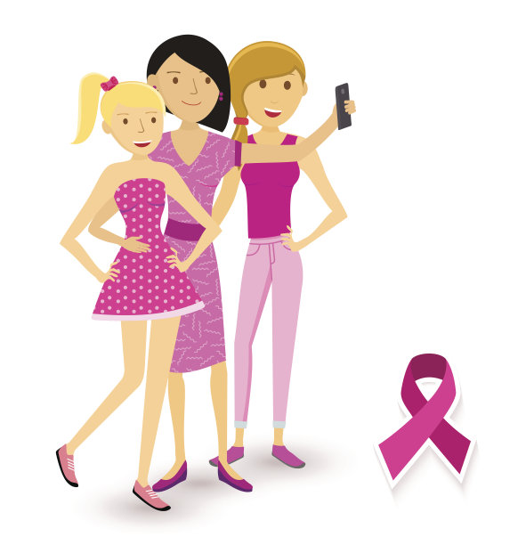 关注乳腺癌自拍女孩的社交媒体图片下载