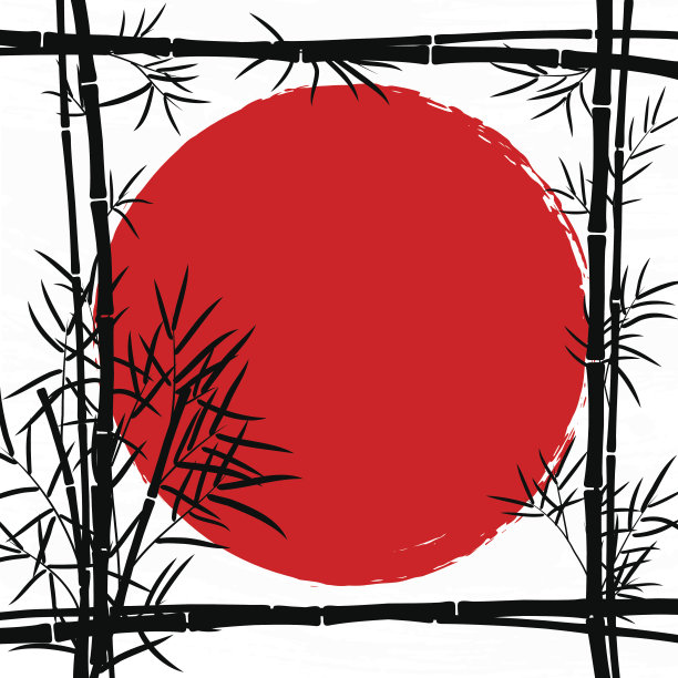 竹框架与树叶和空间为您的文本。图片下载