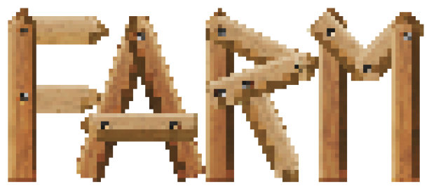 矢量农场字，由木板制成图片下载