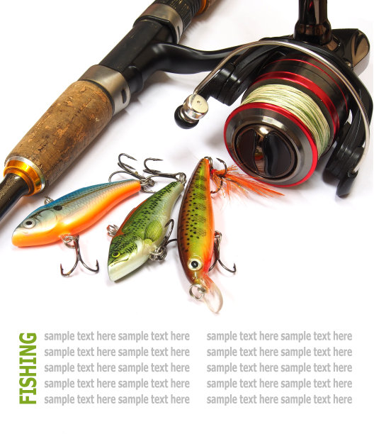 渔具被隔离在白色背景上图片下载