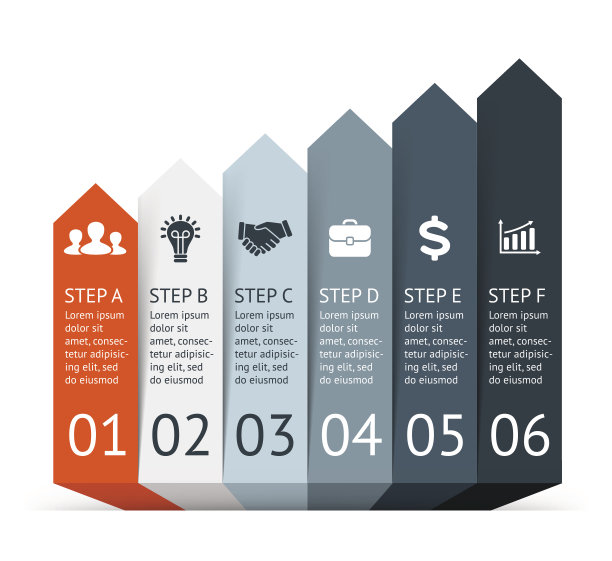 矢量箭头图。模板的图表，图表，演示和图表图片下载