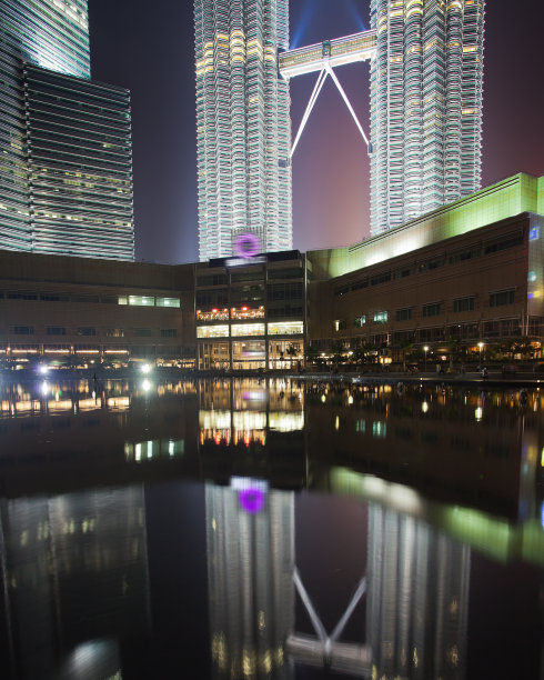 两个著名的双子塔。马来西亚，吉隆坡图片下载