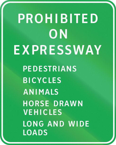 菲律宾的路标-禁止在高速公路上行驶图片下载
