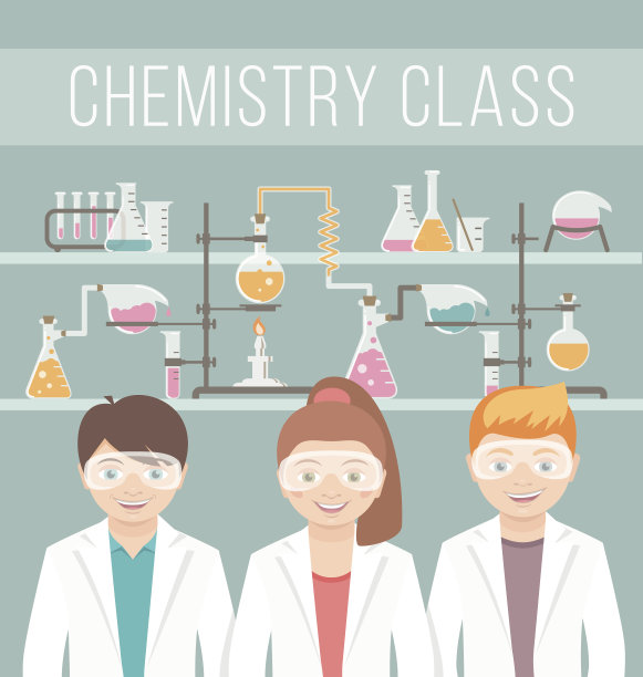 儿童在化学课上的扁平教育理念图片下载