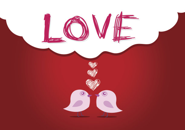 爱鸟的婚礼卡片图片下载